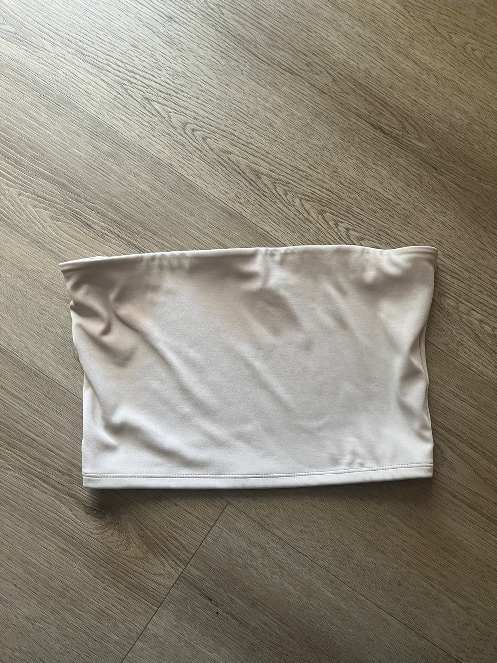 Express Cream Strapless Bandeau Top